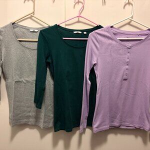 Uniqlo Women Cotton Tops - Three Items